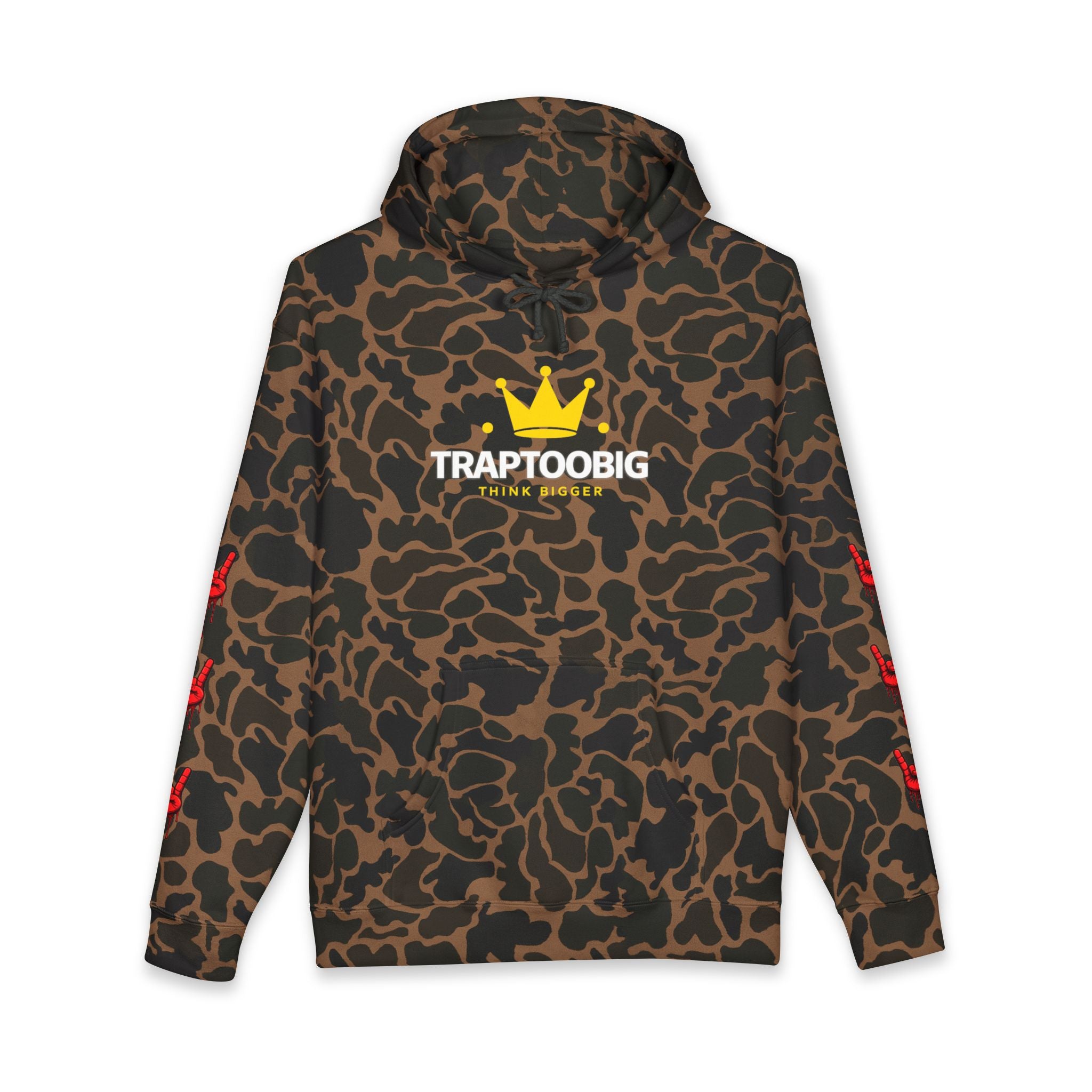 TrapTooBig Camo Red Sleeve Hoodie